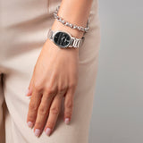 Relógio de senhora lotus 2gether 19012/5 mostrador preto e pulseira de aço_LIFESTYLE