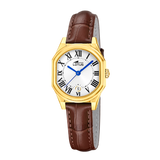Relógio feminino lotus old money 19046/1 com mostrador prateado e cinturão de couro castanho_PRODUCT