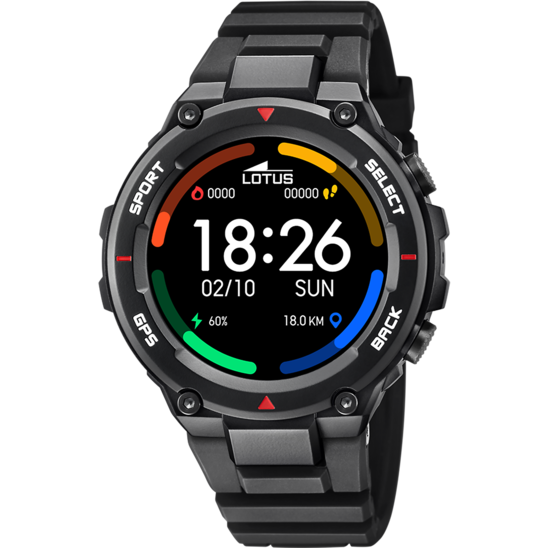 Smartwatch lotus 50024/4 pulseira de borracha, bluetooth, masculino