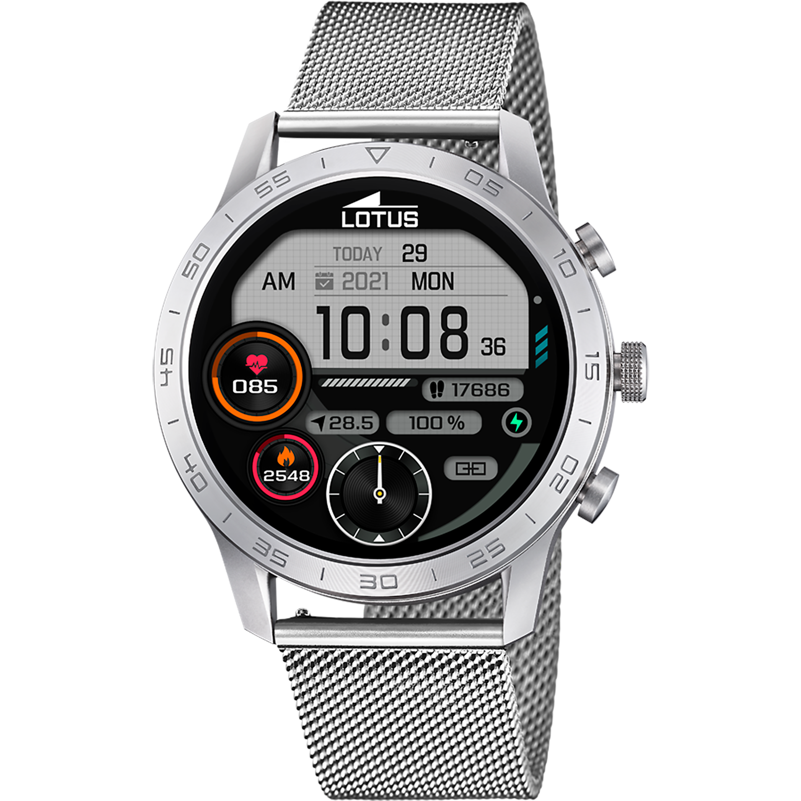 Smartwatch lotus 50047/1 preto pulseira em aço inoxidável, função de chamadas, bluetooth, masculino_PRODUCT