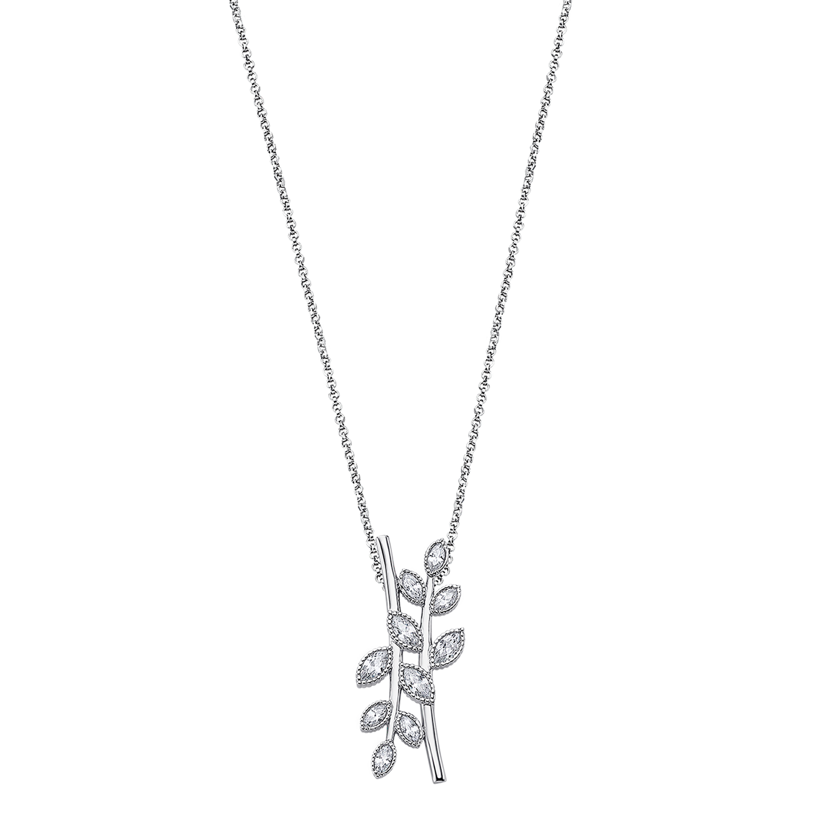 Colar folha lotus silver pure essential lp1783-1/1 prata, mulher_PRODUCT