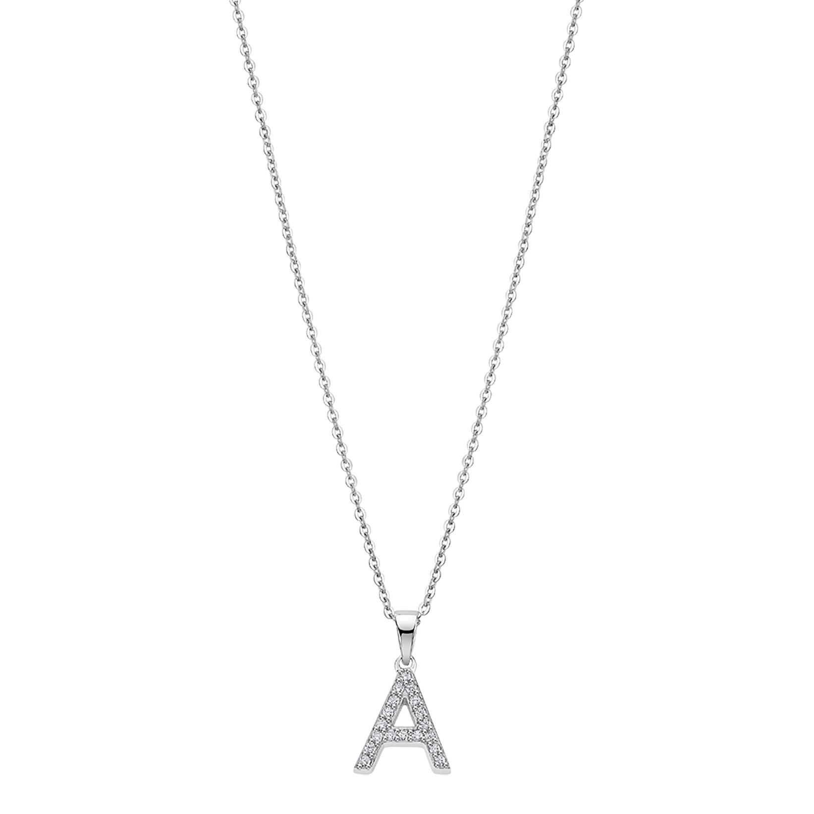 Colar letra a lotus silver trendy lp1958-1/a prata, mulher_PRODUCT