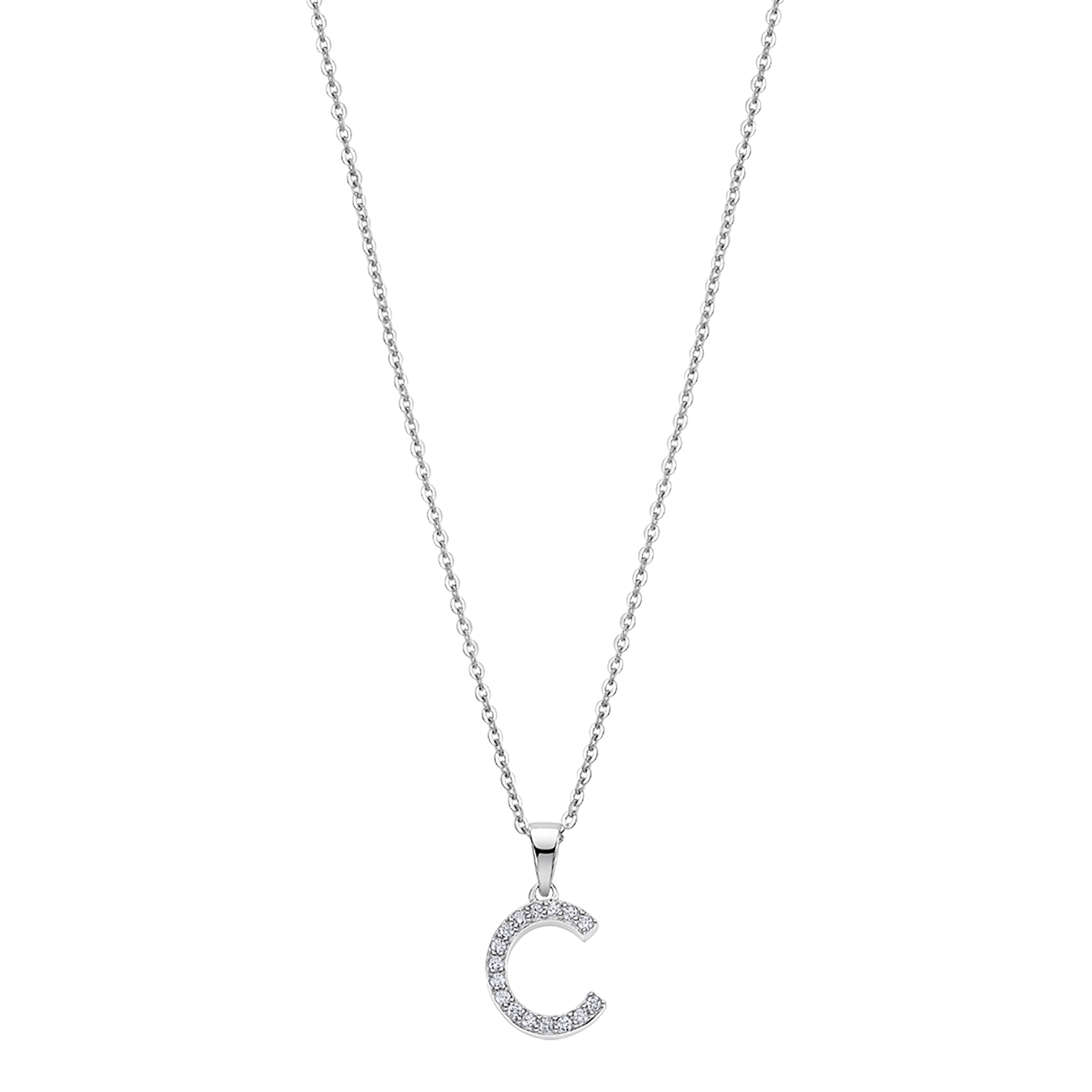 Colar letra c lotus silver trendy lp1958-1/c prata, mulher_PRODUCT