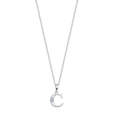 Colar letra c lotus silver trendy lp3054-1/c prata, mulher