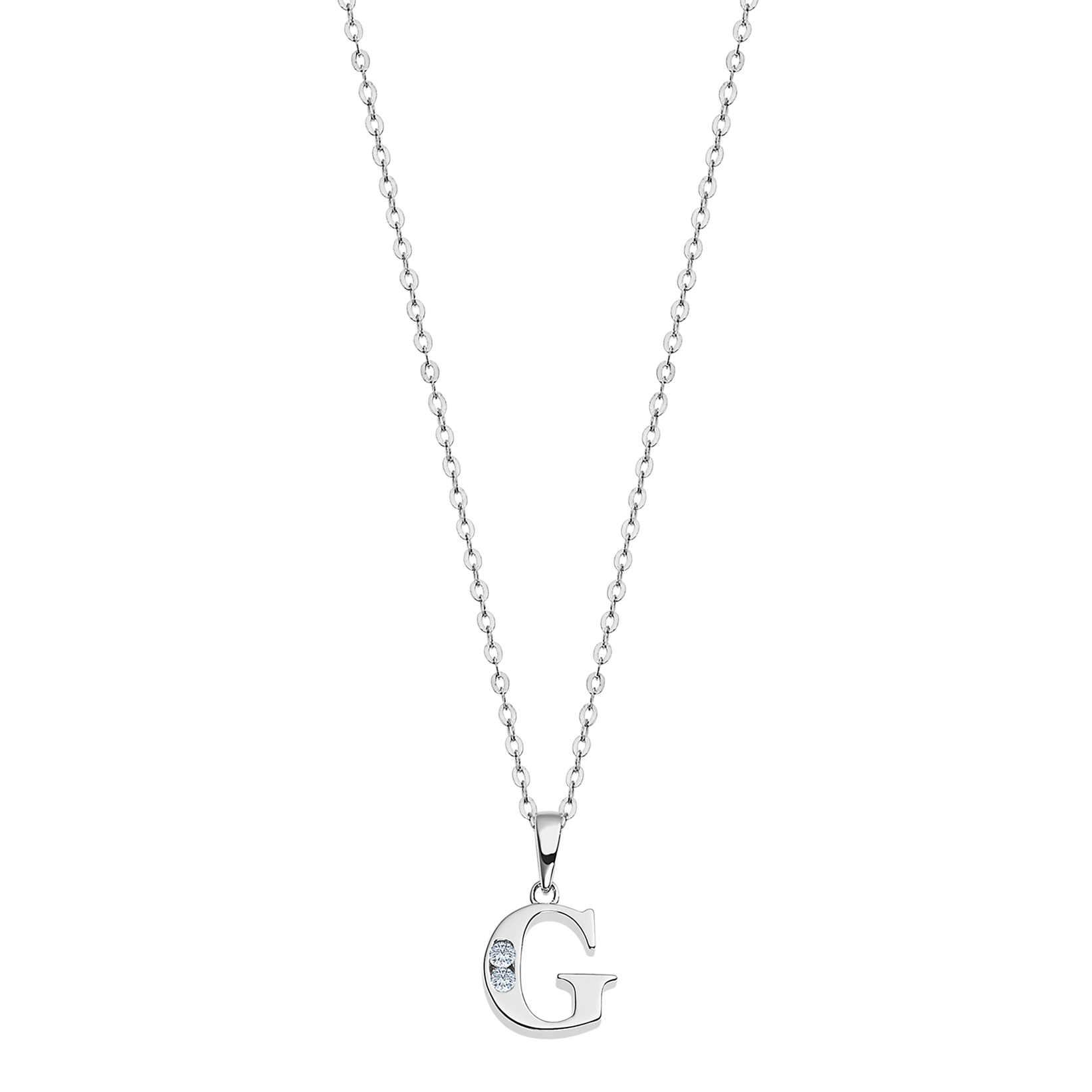 Colar letra g lotus silver trendy lp3054-1/g prata, mulher_PRODUCT