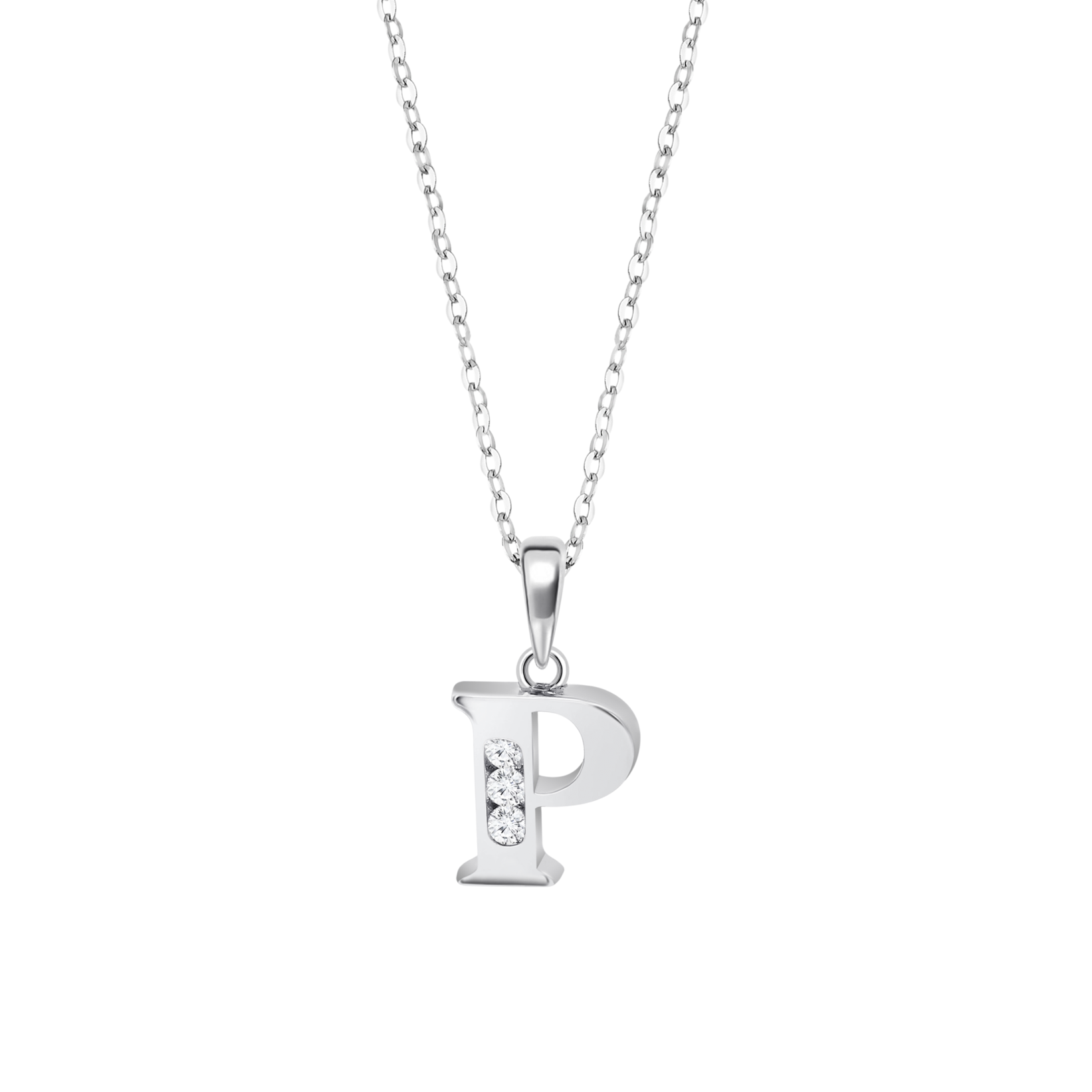 Colar letra p lotus silver trendy lp3054-1/p prata, mulher_PRODUCT