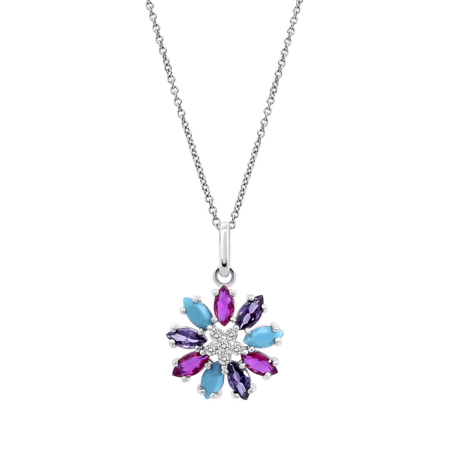 Colar flor lotus silver lp3560-1/2 prata, mulher_PRODUCT