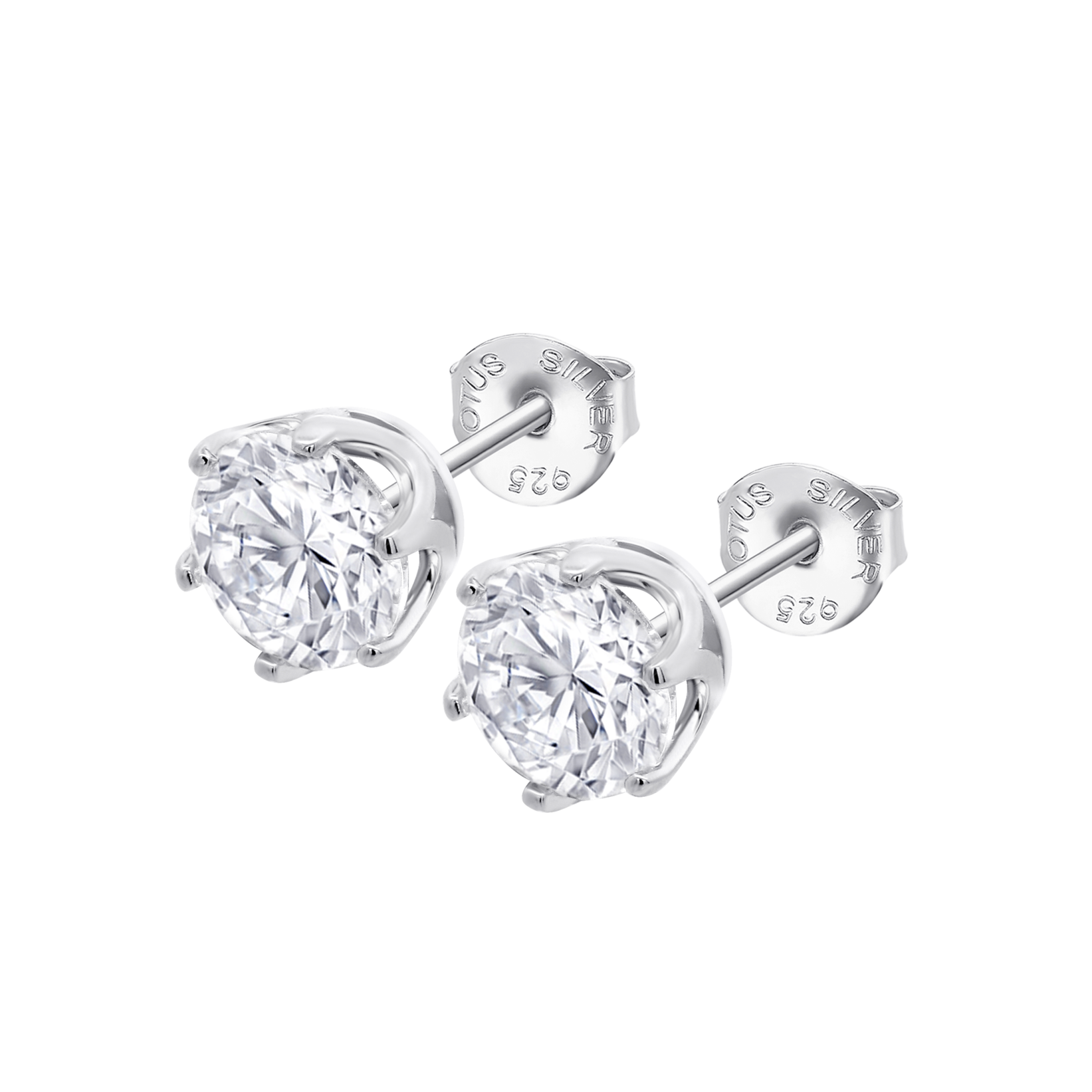 Brincos solitário lotus silver lp3716-4/2 prata, mulher_PRODUCT