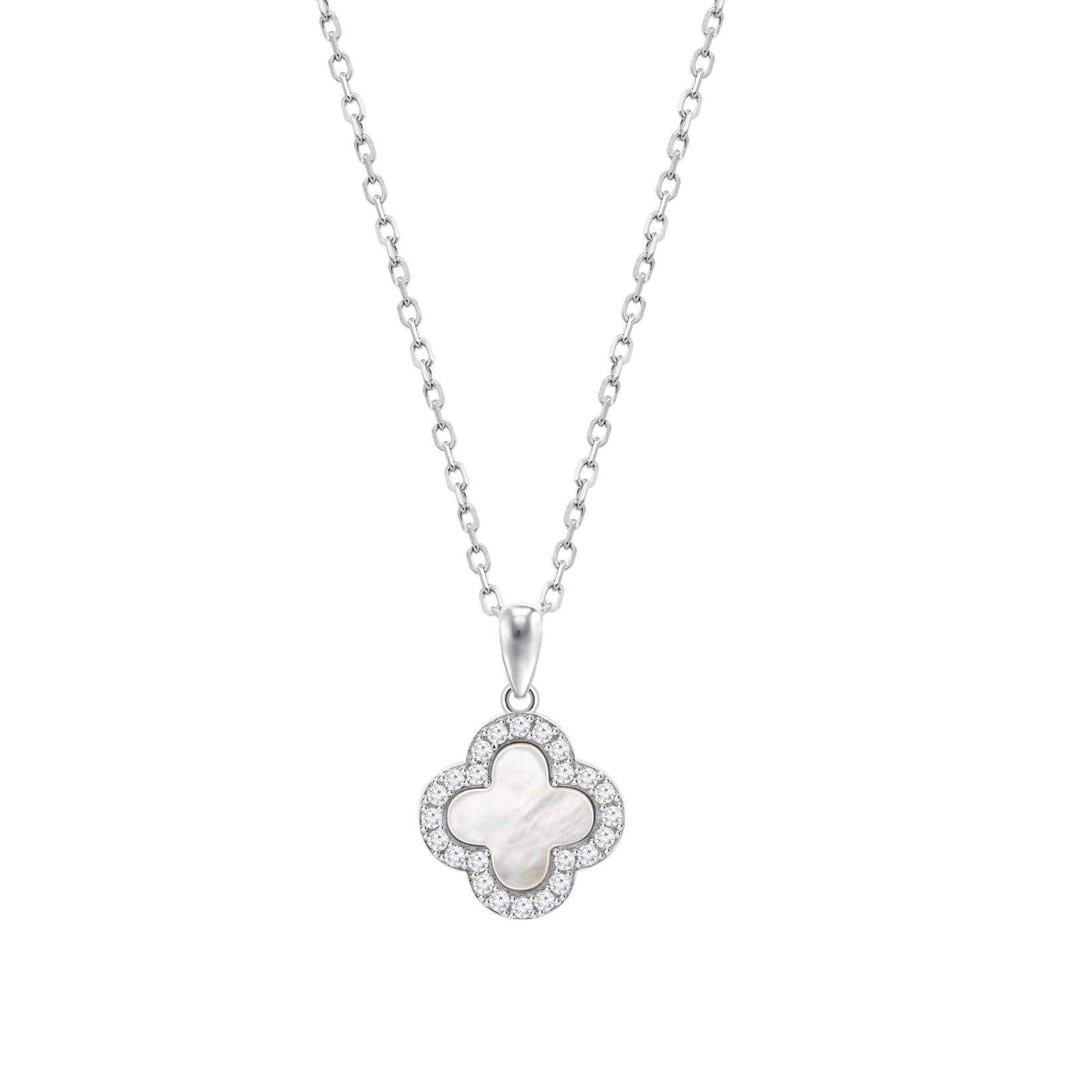 Colar flor lotus silver trendy lp3927-1/1 prata, mulher_PRODUCT