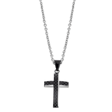 Colar cruz lotus style men in black ls2105-1/2 aço, homem_PRODUCT